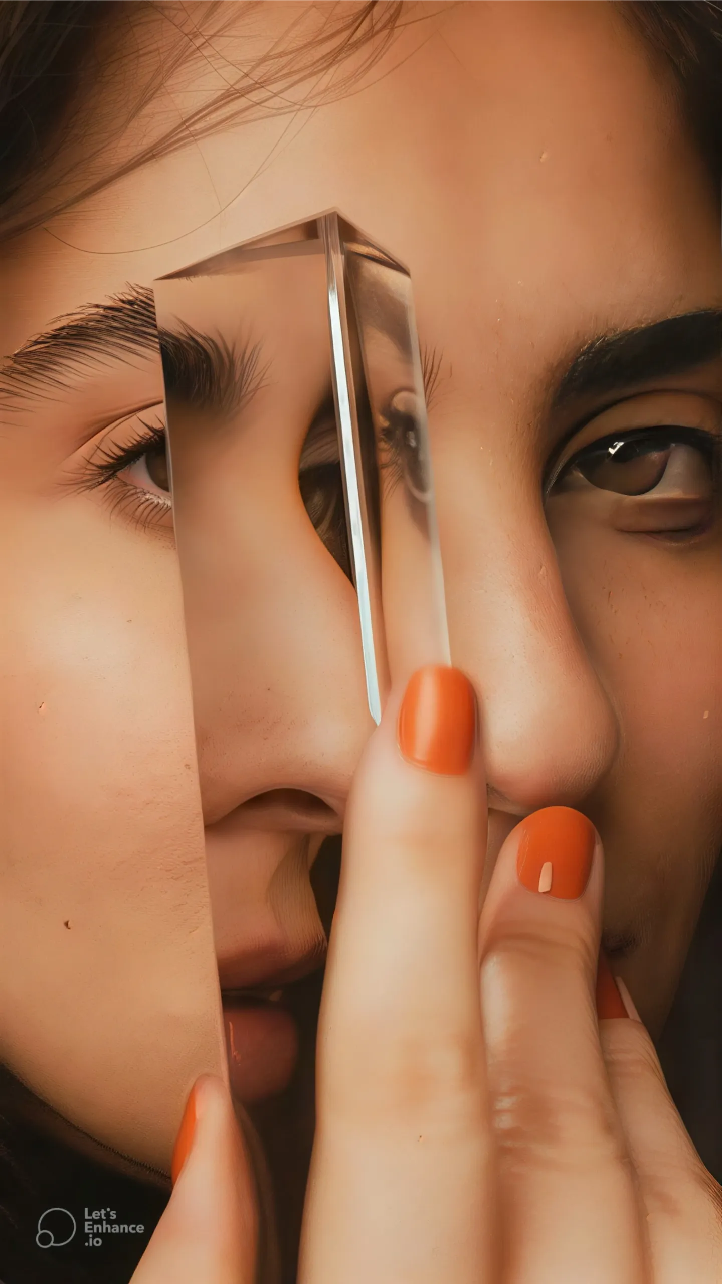 Woman holding a prism, symbolizing clarity and multiple perspectives in addressing depression and anxiety.